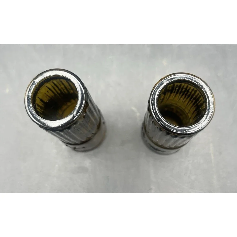 Vintage Tequila Corralejo Amber Shot Glasses RARE Set of 2 Ribbed Smoked Glass